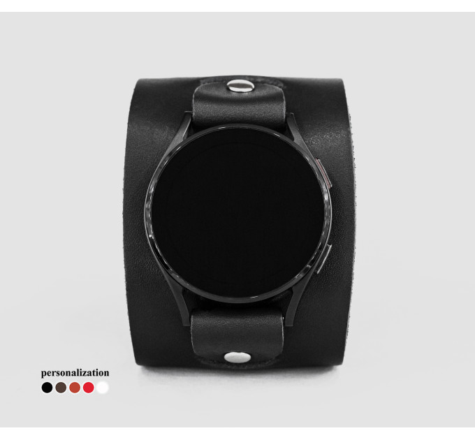 Leather cuff band compatible with Samsung and other Smart watches strap, Handmade UA code 2550