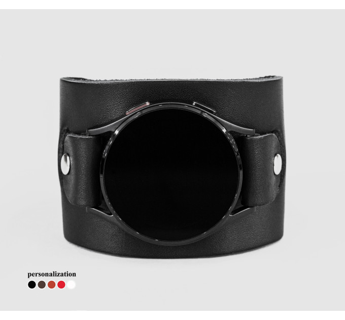 Leather cuff band compatible with Samsung and other Smart watches strap, Handmade UA code 2550