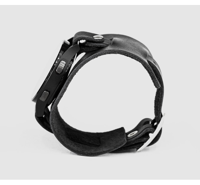 Leather cuff band compatible with Samsung and other Smart watches strap, Handmade UA code 2550