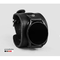 Leather cuff band compatible with Samsung and other Smart watches strap, Handmade UA code 2550st