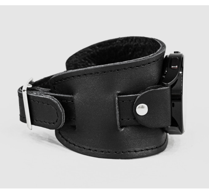 Leather cuff band compatible with Samsung and other Smart watches strap, Handmade UA code 2550st