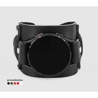 Leather cuff band compatible with Samsung and other Smart watches strap, Handmade UA code 2552