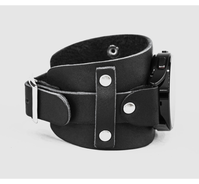 Leather cuff band compatible with Samsung and other Smart watches strap, Handmade UA code 2552