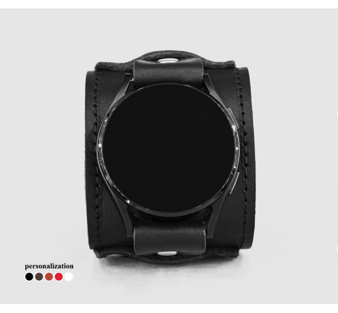 Leather cuff band compatible with Samsung and other Smart watches strap, Handmade UA code 2552st
