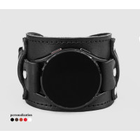 Leather cuff band compatible with Samsung and other Smart watches strap, Handmade UA code 2552st