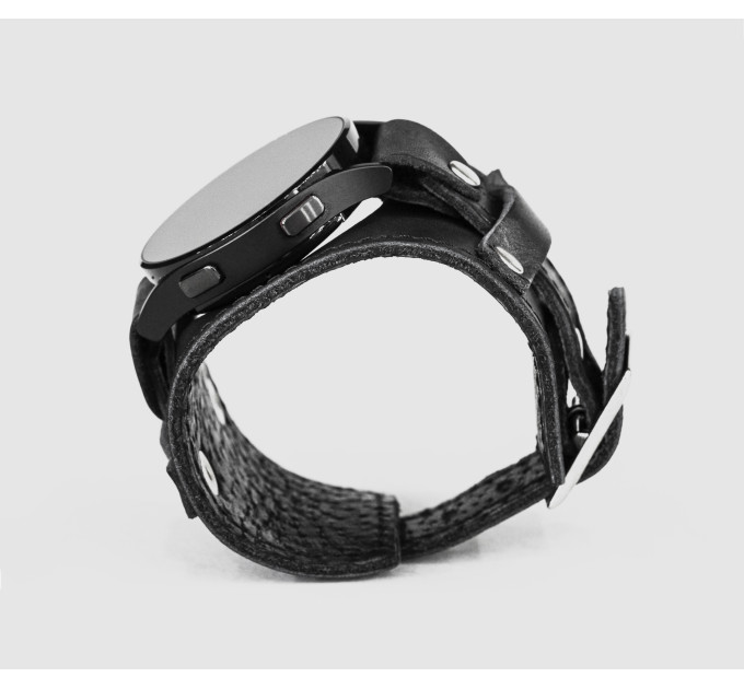 Leather cuff band compatible with Samsung and other Smart watches strap, Handmade UA code 2552st