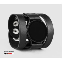 Leather cuff band compatible with Samsung and other Smart watches strap, Handmade UA code 2620