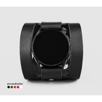 Leather cuff band compatible with Samsung and other Smart watches strap, Handmade UA code 2620