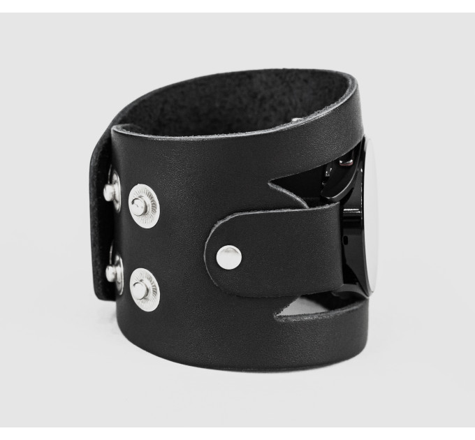Leather cuff band compatible with Samsung and other Smart watches strap, Handmade UA code 2620