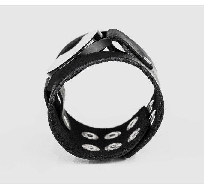 Leather cuff band compatible with Samsung and other Smart watches strap, Handmade UA code 2620