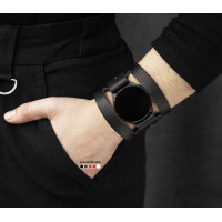Leather cuff band compatible with Samsung and other Smart watches strap, Handmade UA code 2620
