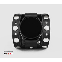 Leather cuff band compatible with Samsung and other Smart watches strap, Handmade UA code 2625