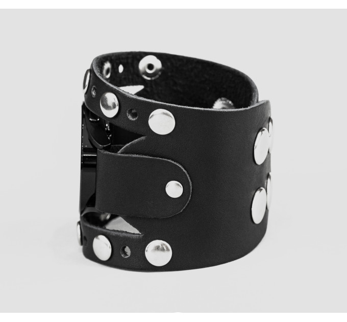 Leather cuff band compatible with Samsung and other Smart watches strap, Handmade UA code 2625