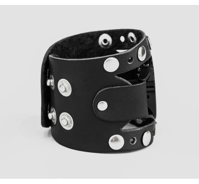 Leather cuff band compatible with Samsung and other Smart watches strap, Handmade UA code 2625