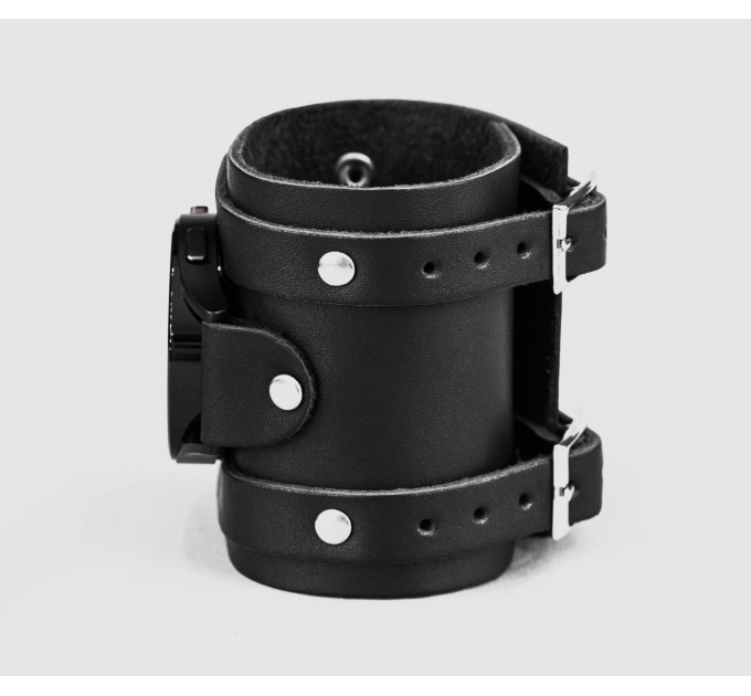 Leather cuff band compatible with Samsung and other Smart watches strap, Handmade UA code 2715