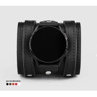 Leather cuff band compatible with Samsung and other Smart watches strap, Handmade UA code 2715st