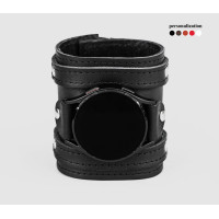 Leather cuff band compatible with Samsung and other Smart watches strap, Handmade UA code 2715st