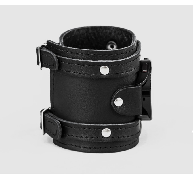 Leather cuff band compatible with Samsung and other Smart watches strap, Handmade UA code 2715st
