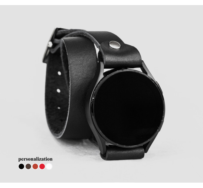 Leather cuff band compatible with Samsung and other Smart watches strap, Handmade UA code 2810