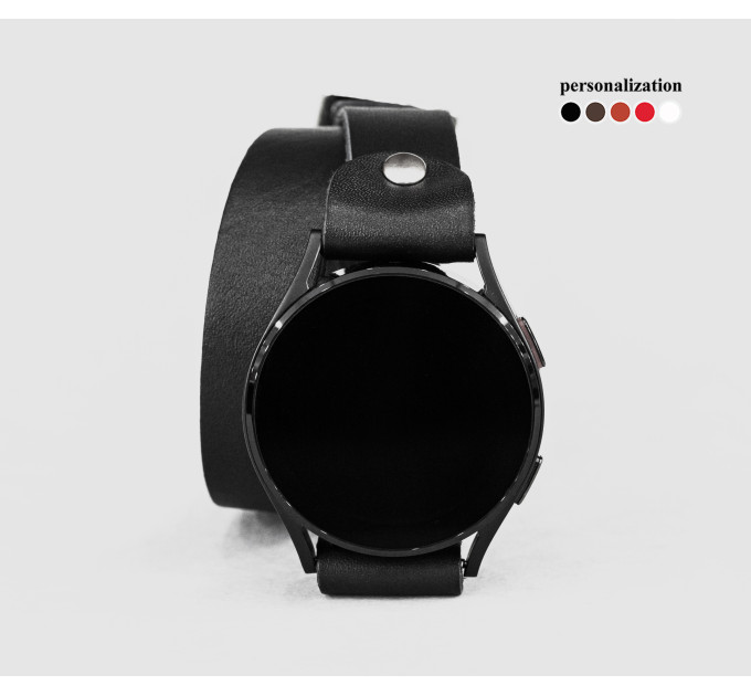 Leather cuff band compatible with Samsung and other Smart watches strap, Handmade UA code 2810
