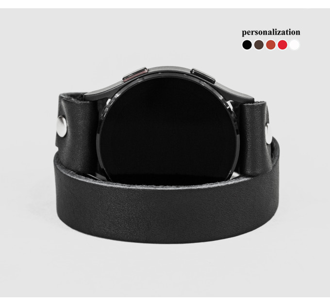 Leather cuff band compatible with Samsung and other Smart watches strap, Handmade UA code 2810