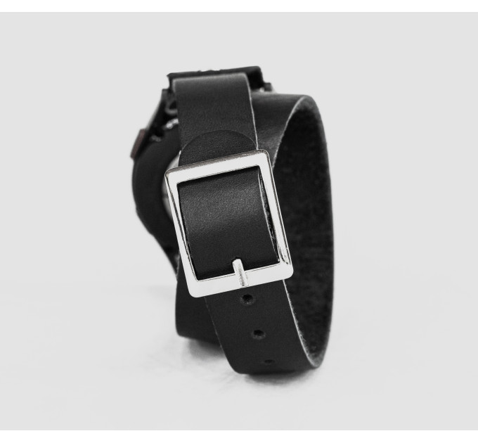 Leather cuff band compatible with Samsung and other Smart watches strap, Handmade UA code 2810