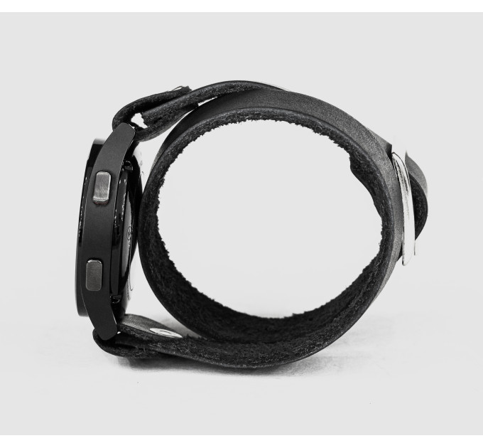 Leather cuff band compatible with Samsung and other Smart watches strap, Handmade UA code 2810