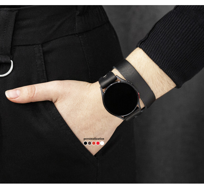 Leather cuff band compatible with Samsung and other Smart watches strap, Handmade UA code 2810