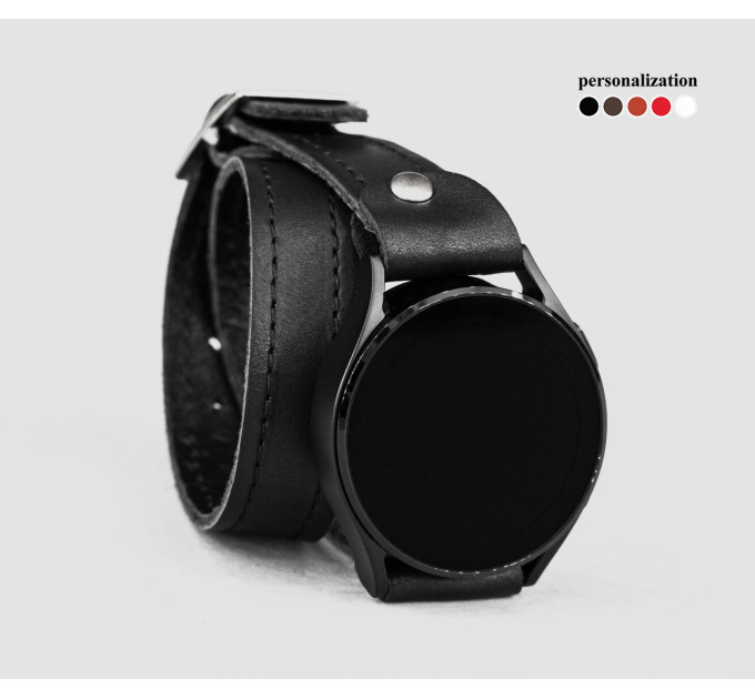 Leather cuff band compatible with Samsung and other Smart watches strap, Handmade UA code 2810st