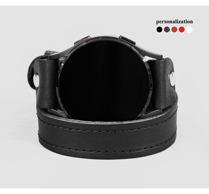 Leather cuff band compatible with Samsung and other Smart watches strap, Handmade UA code 2810st