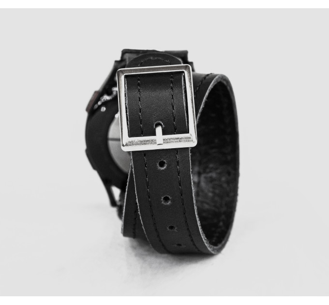 Leather cuff band compatible with Samsung and other Smart watches strap, Handmade UA code 2810st