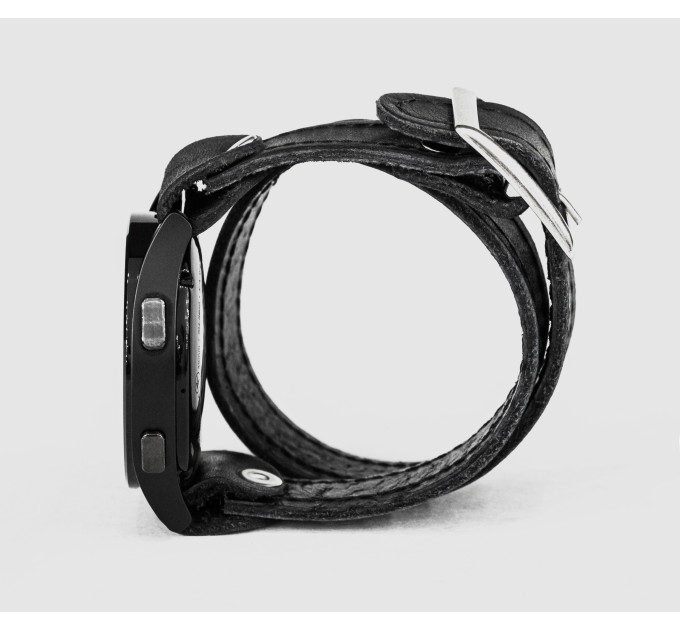 Leather cuff band compatible with Samsung and other Smart watches strap, Handmade UA code 2810st