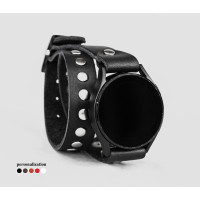Leather cuff band compatible with Samsung and other Smart watches strap, Handmade UA code 2820