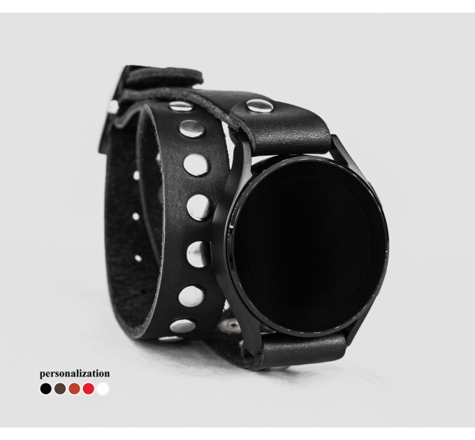 Leather cuff band compatible with Samsung and other Smart watches strap, Handmade UA code 2820