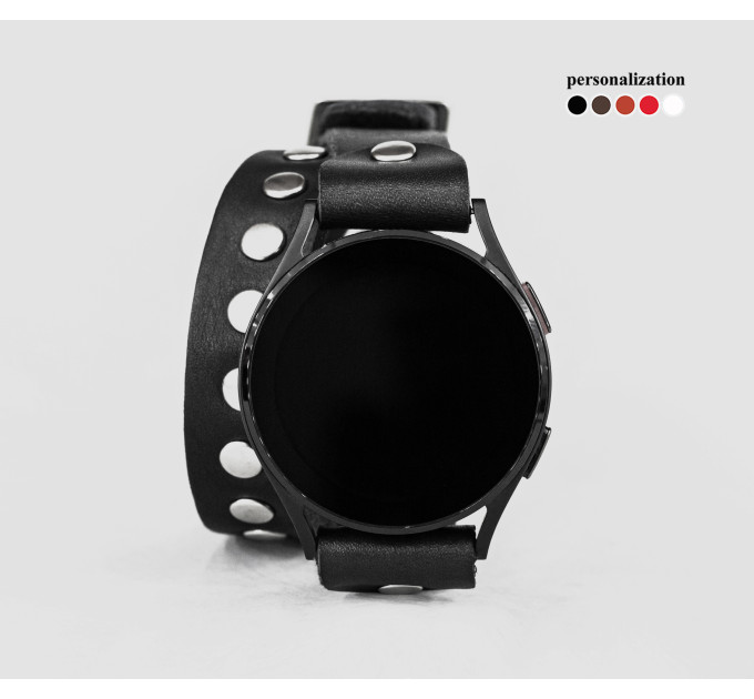 Leather cuff band compatible with Samsung and other Smart watches strap, Handmade UA code 2820