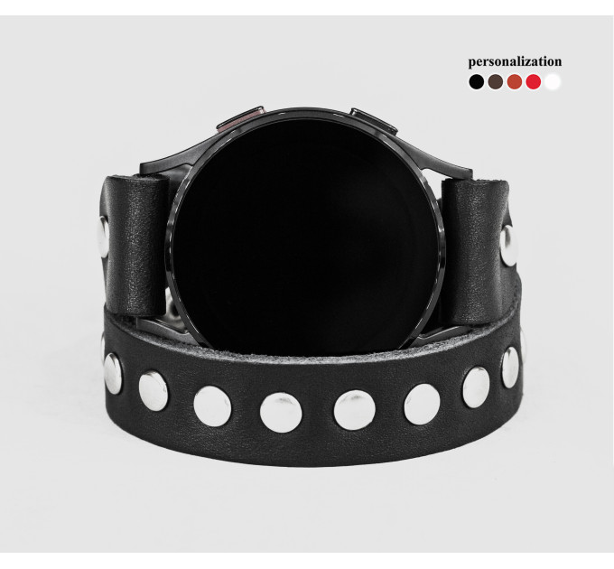 Leather cuff band compatible with Samsung and other Smart watches strap, Handmade UA code 2820