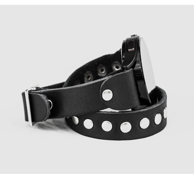 Leather cuff band compatible with Samsung and other Smart watches strap, Handmade UA code 2820