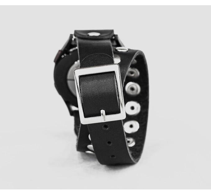 Leather cuff band compatible with Samsung and other Smart watches strap, Handmade UA code 2820