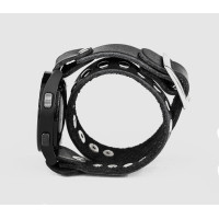 Leather cuff band compatible with Samsung and other Smart watches strap, Handmade UA code 2820