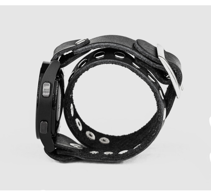 Leather cuff band compatible with Samsung and other Smart watches strap, Handmade UA code 2820