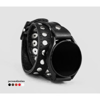 Leather cuff band compatible with Samsung and other Smart watches strap, Handmade UA code 2820st