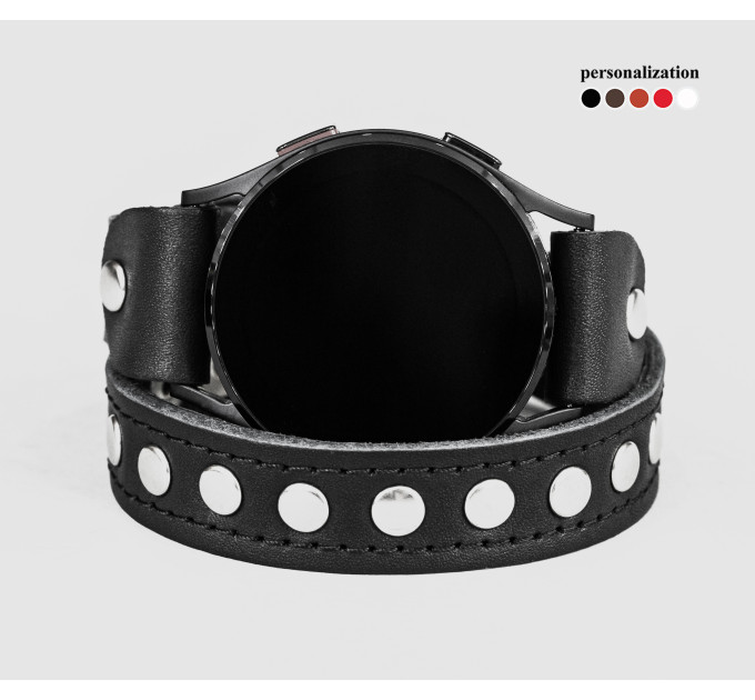 Leather cuff band compatible with Samsung and other Smart watches strap, Handmade UA code 2820st
