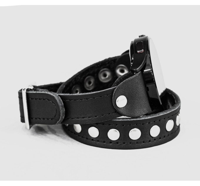 Leather cuff band compatible with Samsung and other Smart watches strap, Handmade UA code 2820st