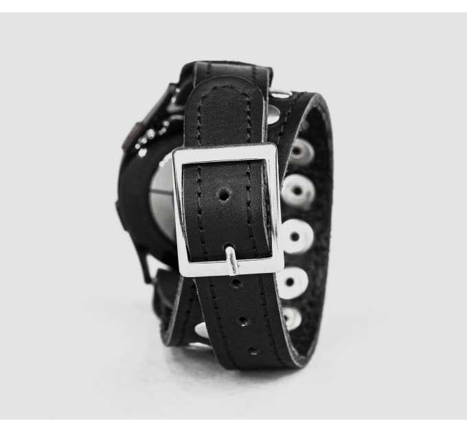 Leather cuff band compatible with Samsung and other Smart watches strap, Handmade UA code 2820st