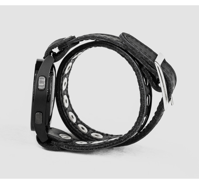 Leather cuff band compatible with Samsung and other Smart watches strap, Handmade UA code 2820st