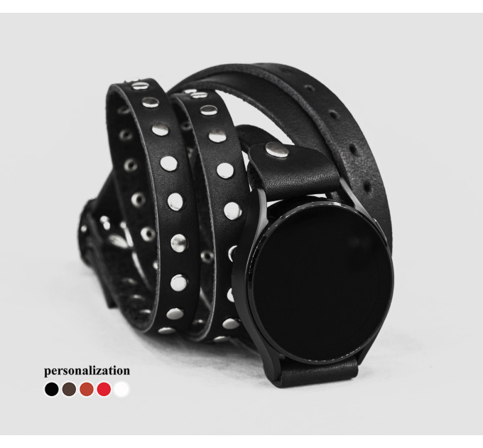 Leather cuff band compatible with Samsung and other Smart watches strap, Handmade UA code 2857