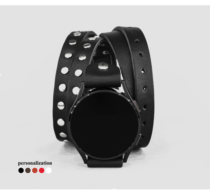 Leather cuff band compatible with Samsung and other Smart watches strap, Handmade UA code 2857