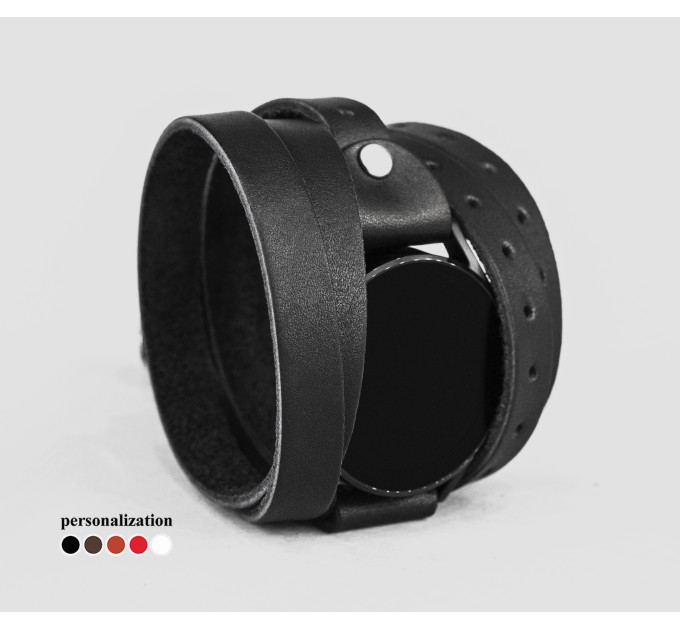 Leather cuff band compatible with Samsung and other Smart watches strap, Handmade UA code 2858