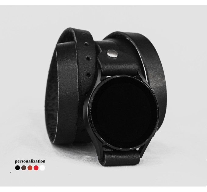 Leather cuff band compatible with Samsung and other Smart watches strap, Handmade UA code 2860