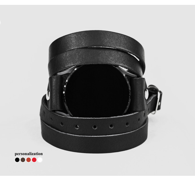 Leather cuff band compatible with Samsung and other Smart watches strap, Handmade UA code 2860
